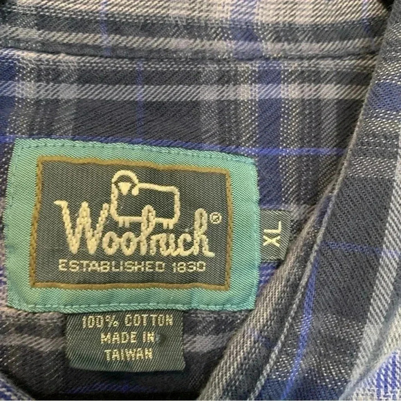 Woolrich plaid checkered 100% cotton long sleeves  button down shirt - Picture 2 of 3